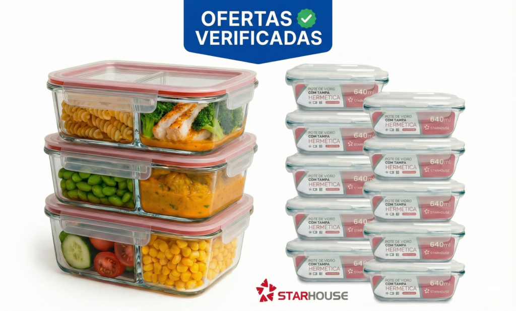 Kit Potes de Vidro Herméticos